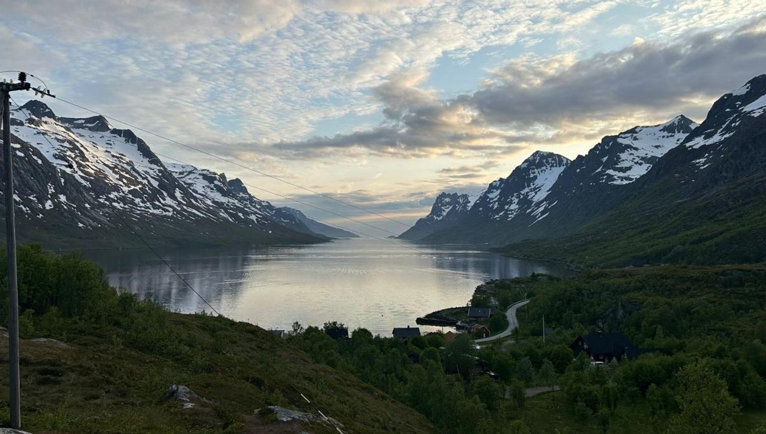 View of a fjord and mountains
