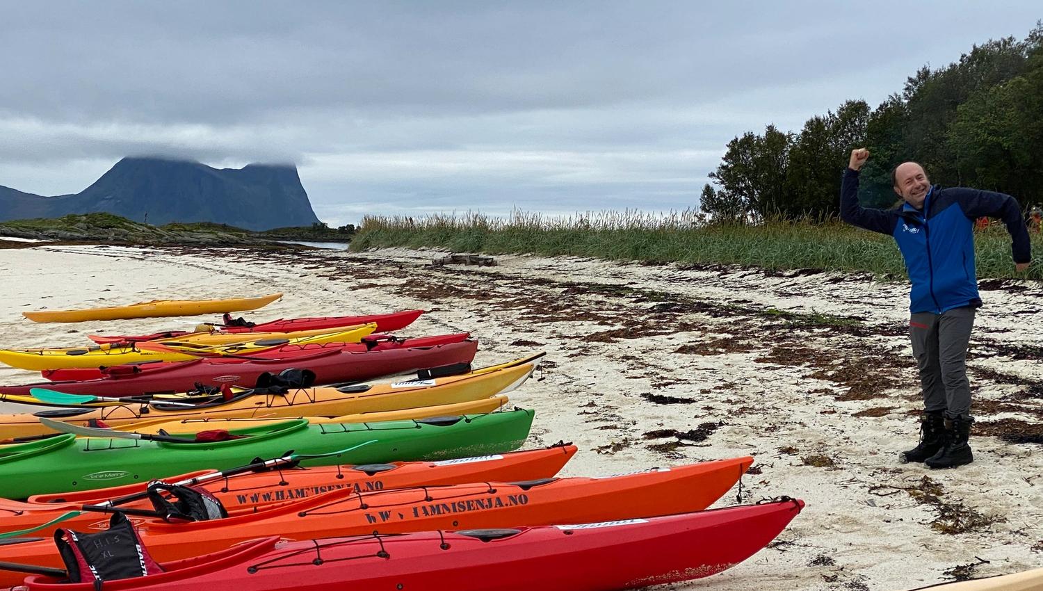 kayaks on the beach