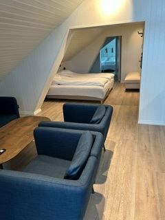 top floor room, with open plan.