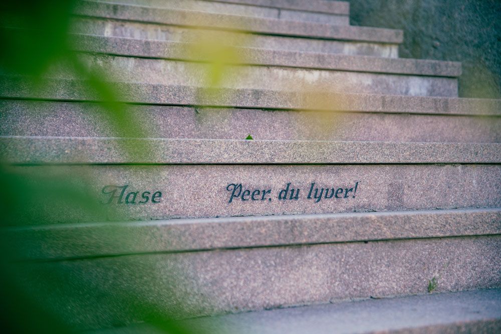 quote from Peer Gynt written in the steps at Ibsentrappa in Skien