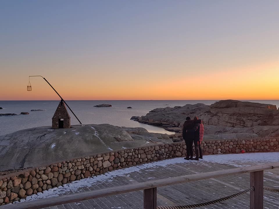 The End of the World with the tilting lighthouse and sunset