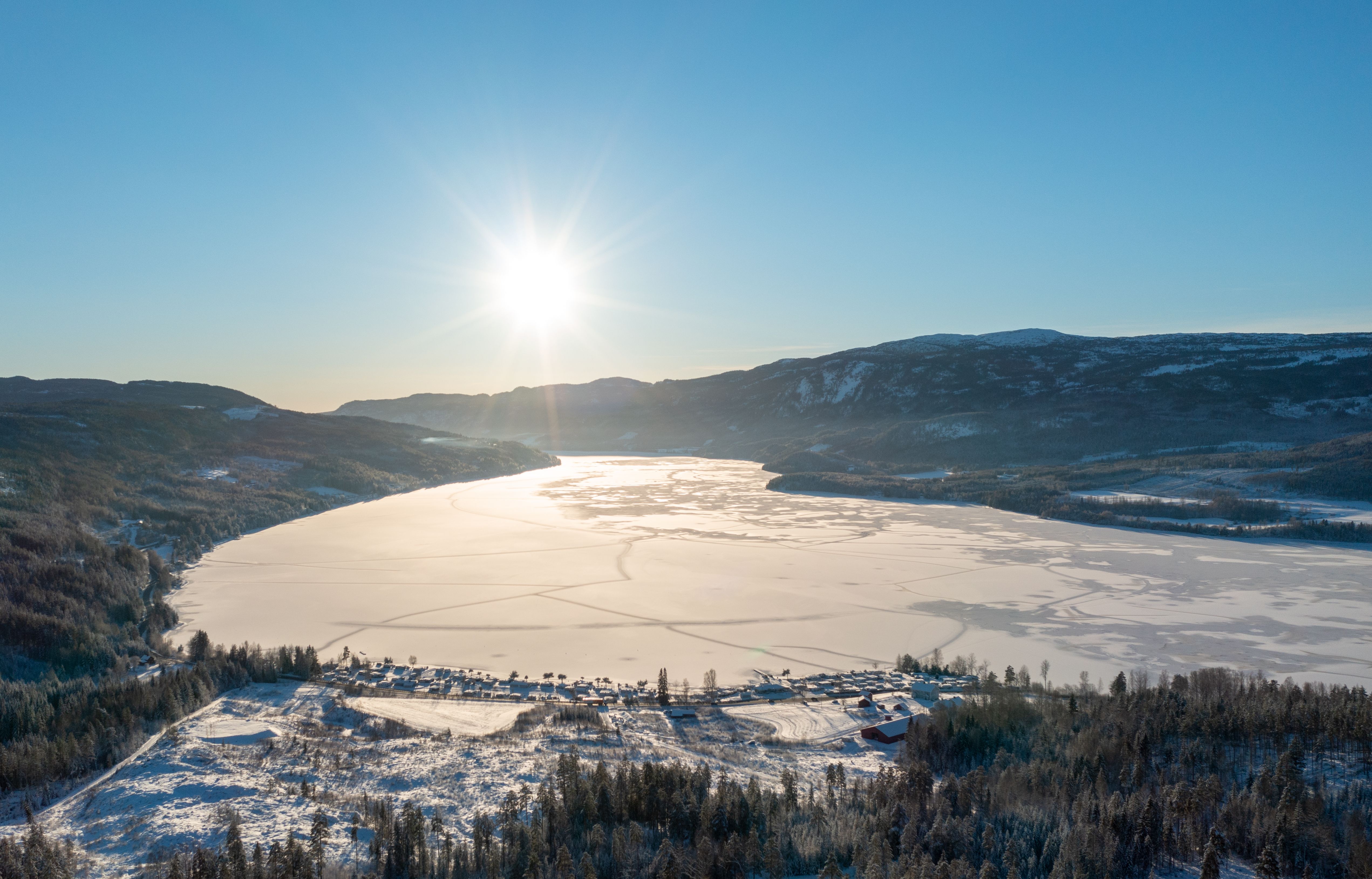 Buttingsrud Camping, Ringerike, vinter