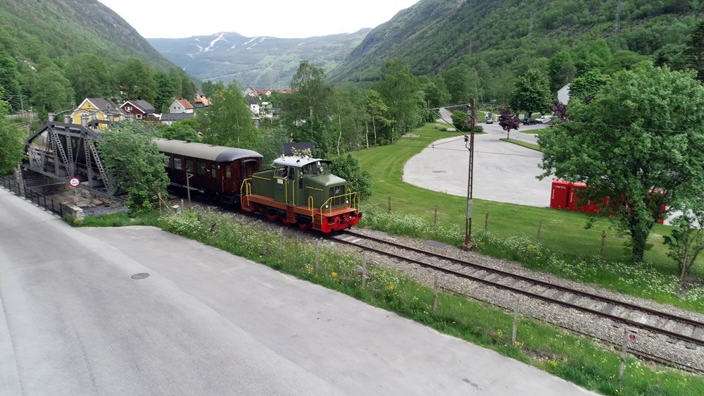 Old train working as a museum train during summer. 