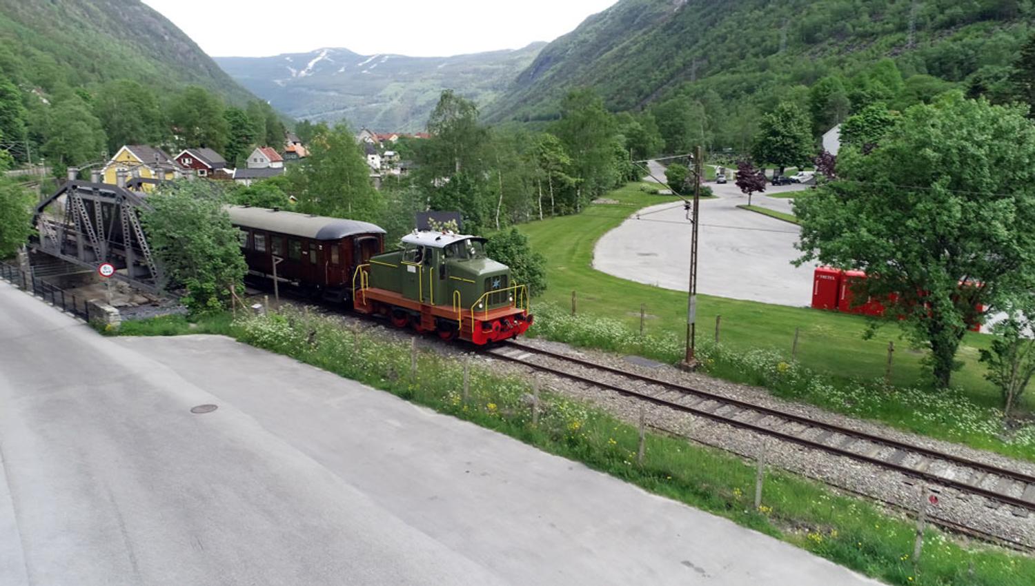 Old train working as a museum train during summer.