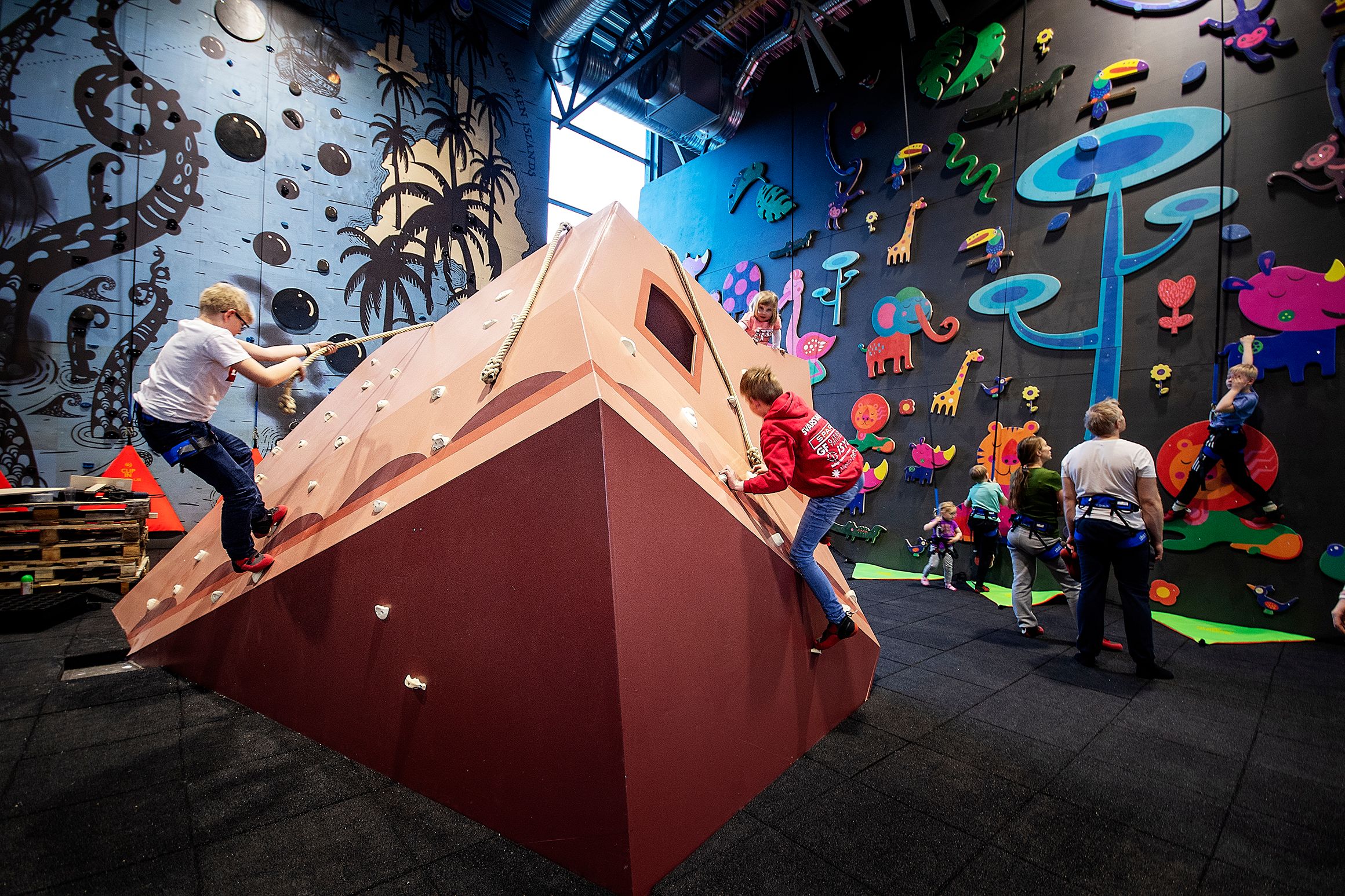 Children climb