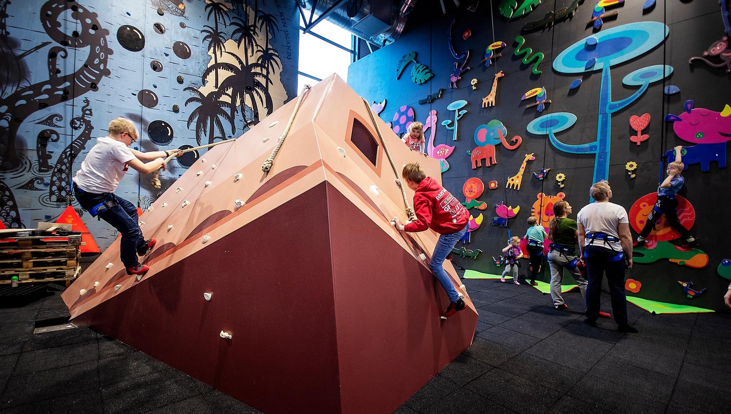 Children climb