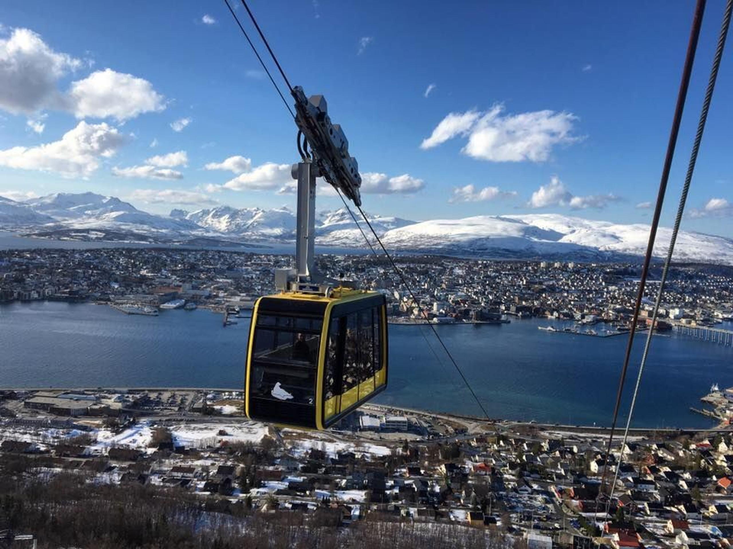 The Cable Car with Tromsø in the background