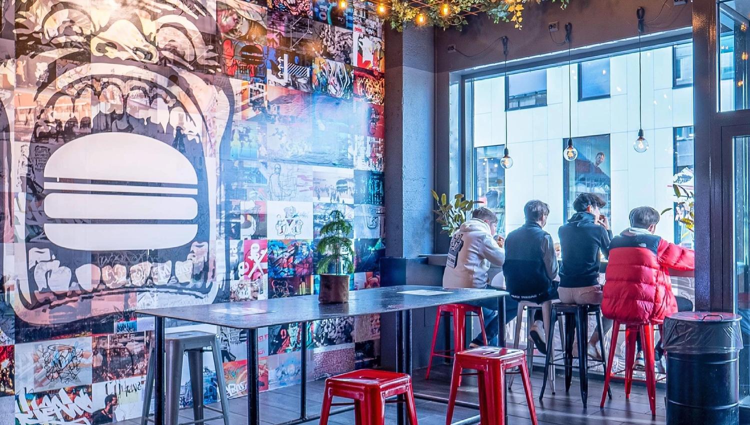 Colourful inside the Hekkan Burger Sandnes