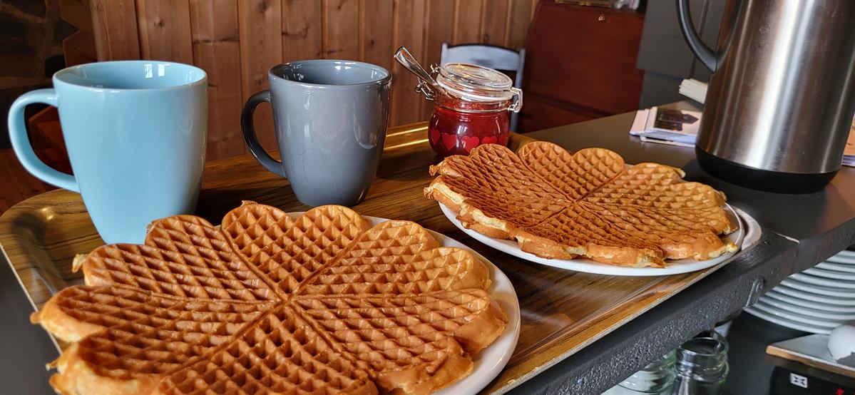 Waffels and coffee at Skotten Seter