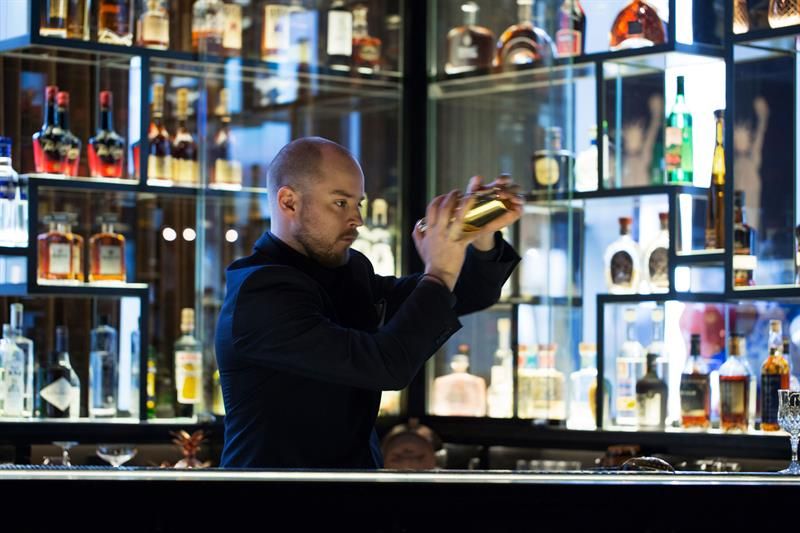 bartender mixing a cocktail