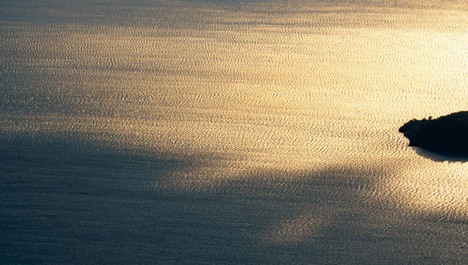 Sunset over Hardangerfjord as seen from Samlen – a beautiful view from the mountain summit.