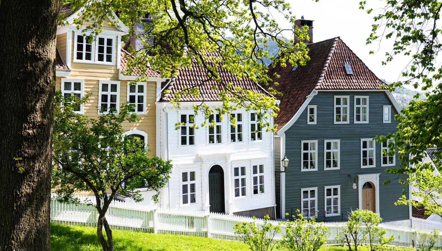 Historical houses in Old Bergen Museum