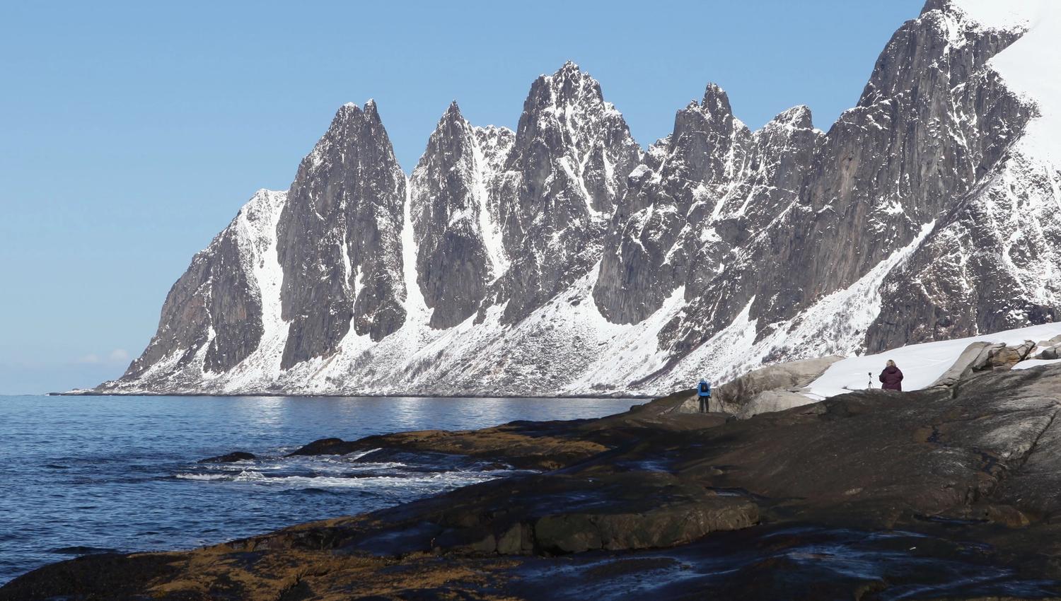 The mountains "ox-hornes" with snow