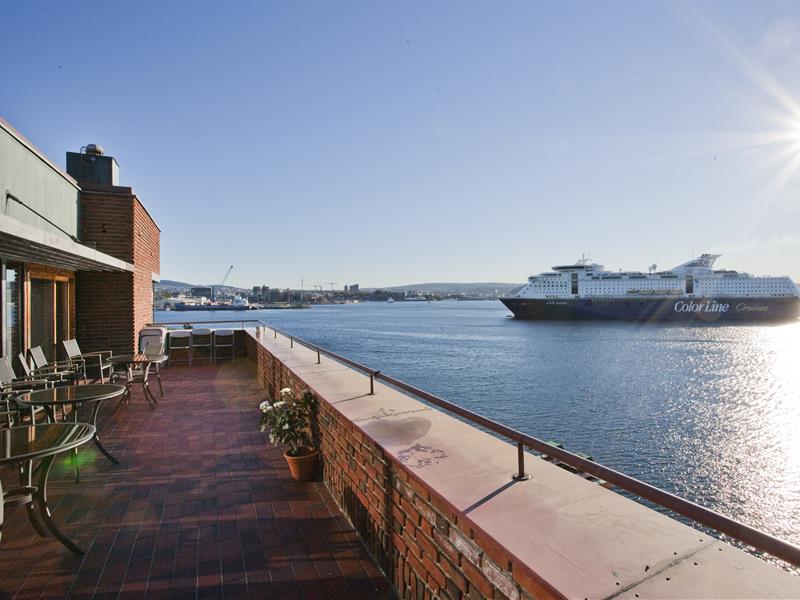 Ferry on its way to Oslo harbor.