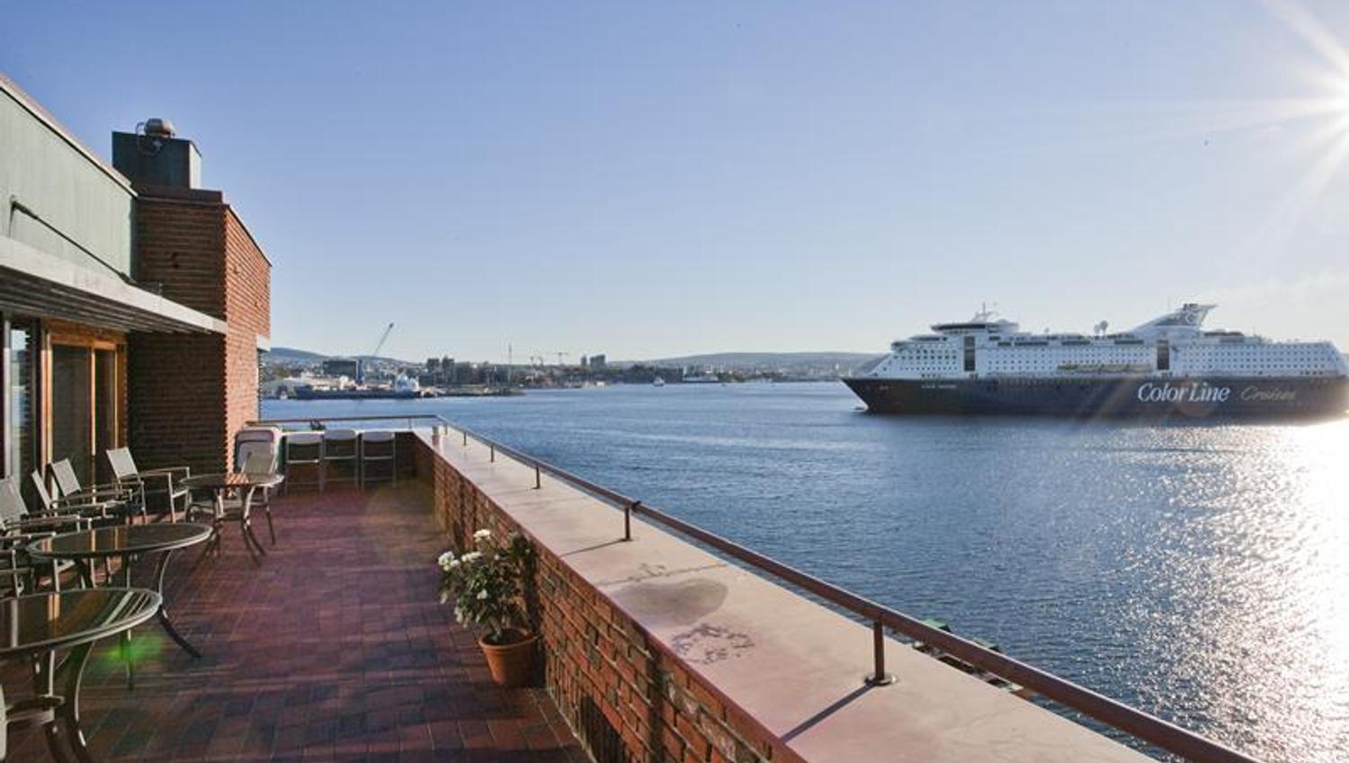 Ferry on its way to Oslo harbor.