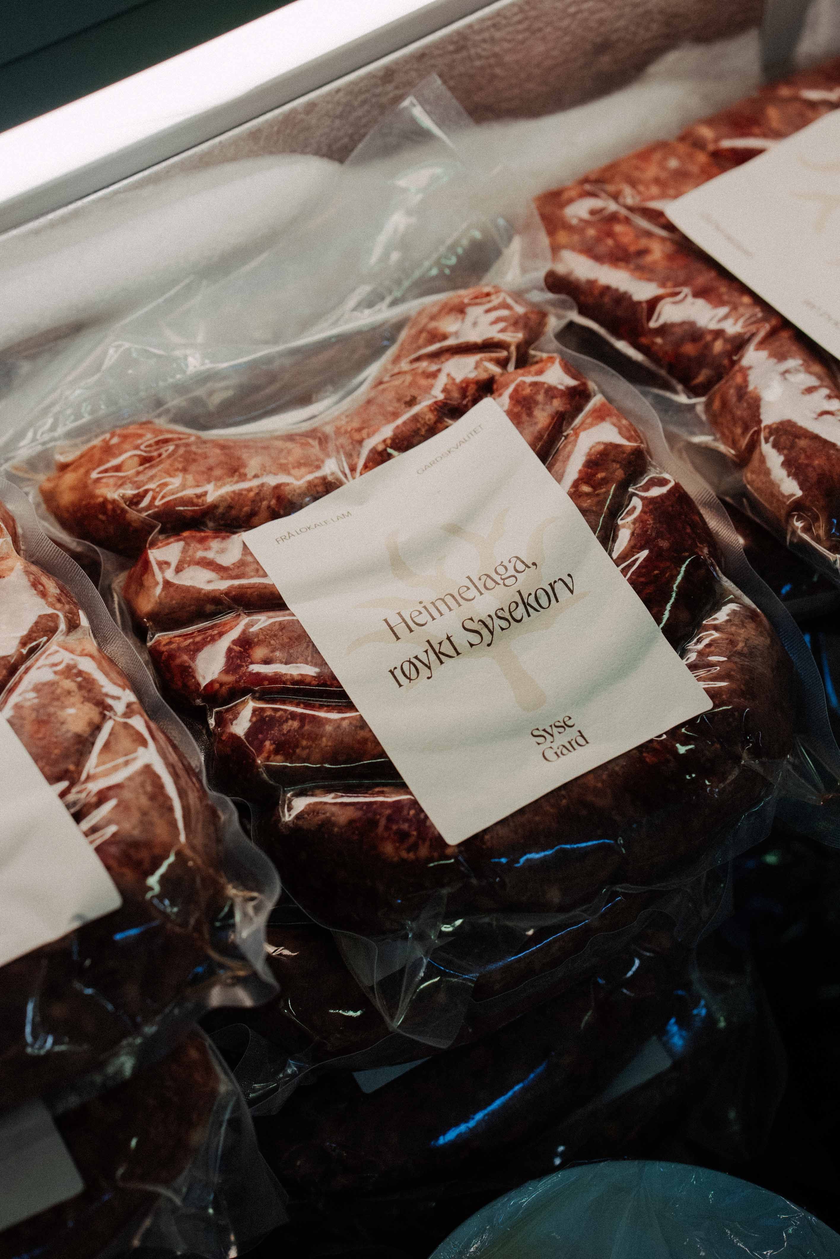 Locally smoked sausage from Syse Gard, a flavorful product from Hardanger.