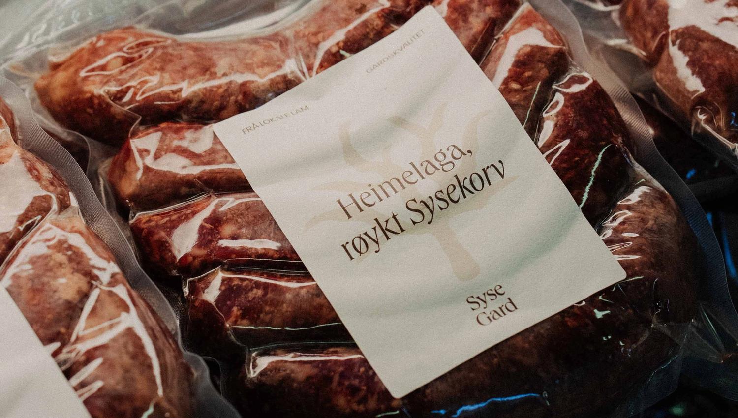 Locally smoked sausage from Syse Gard, a flavorful product from Hardanger.