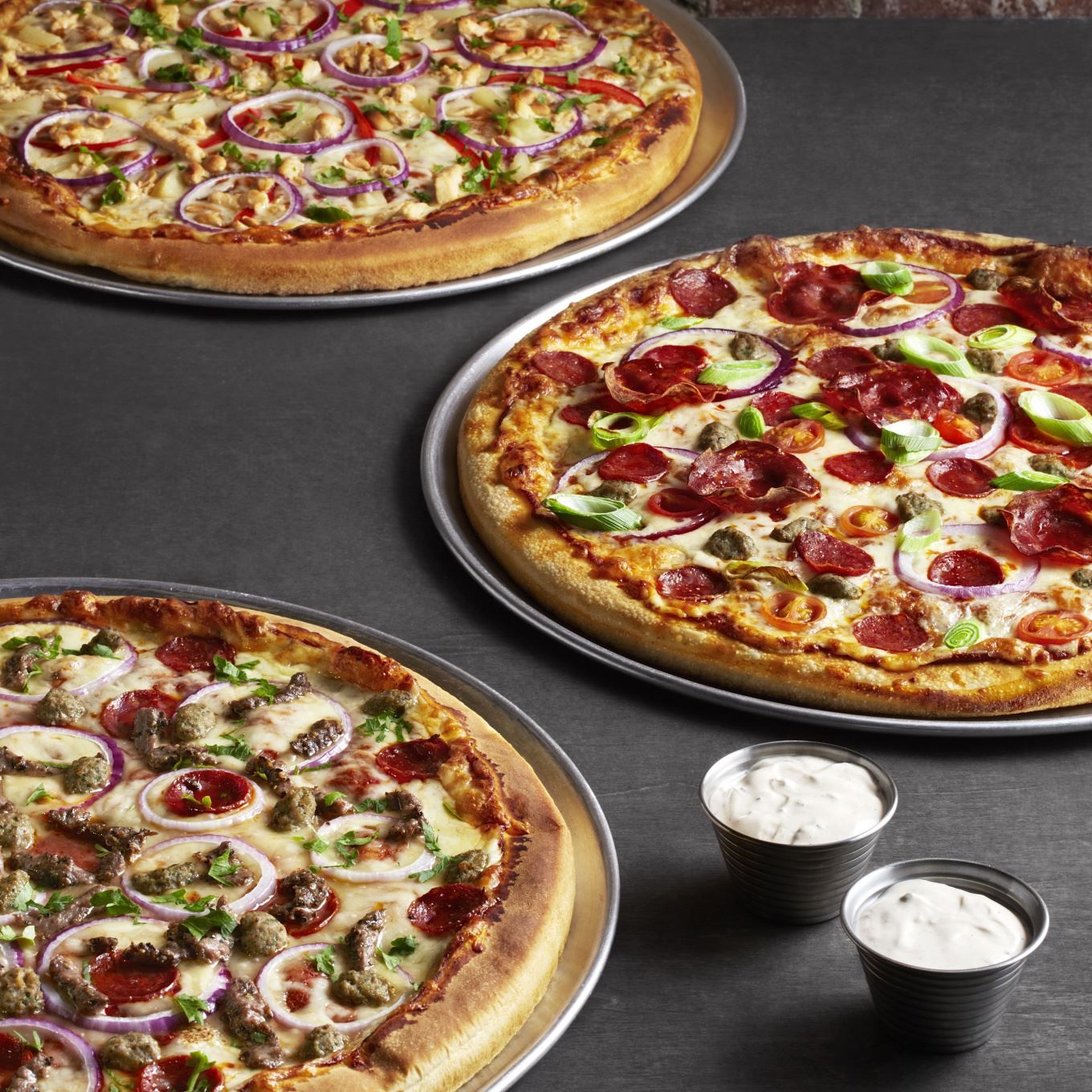 Three pizzas