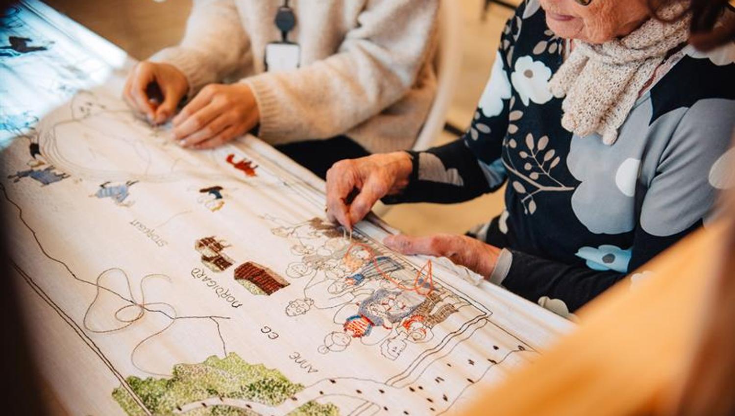 guests looking at a map