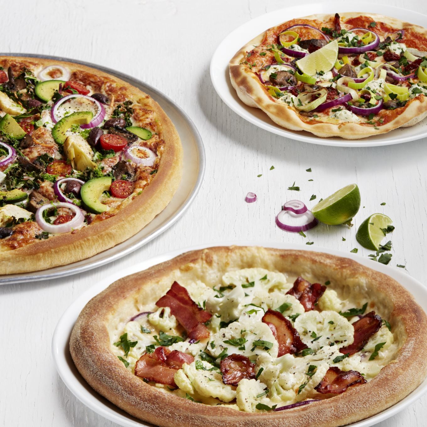 Three pizzas