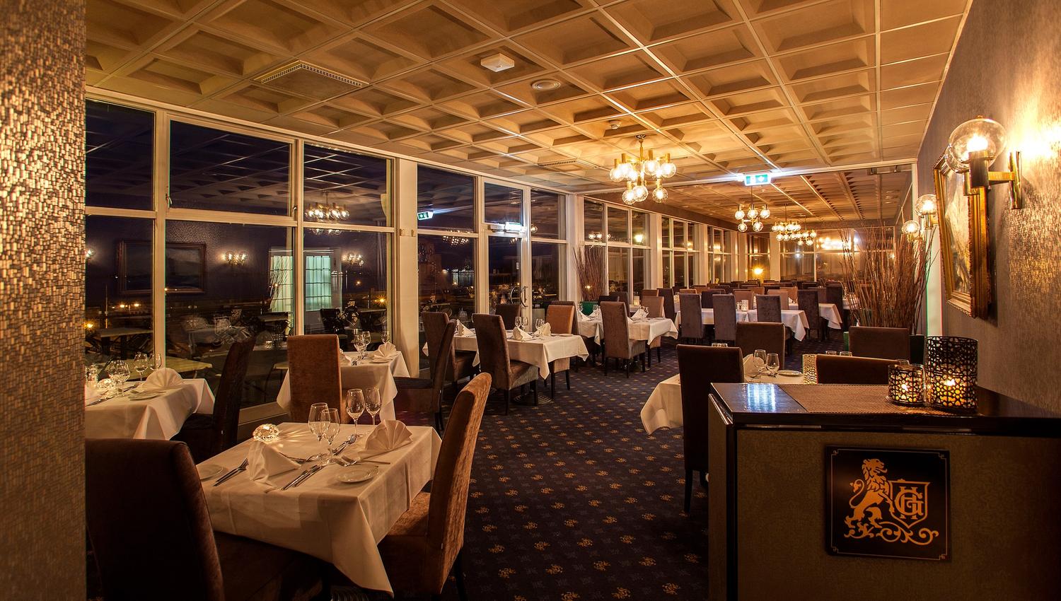 Restaurant in the evening