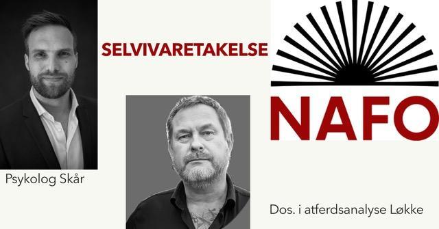 Event advert with pictures of Søren J. Skår and Jon A. Løkke