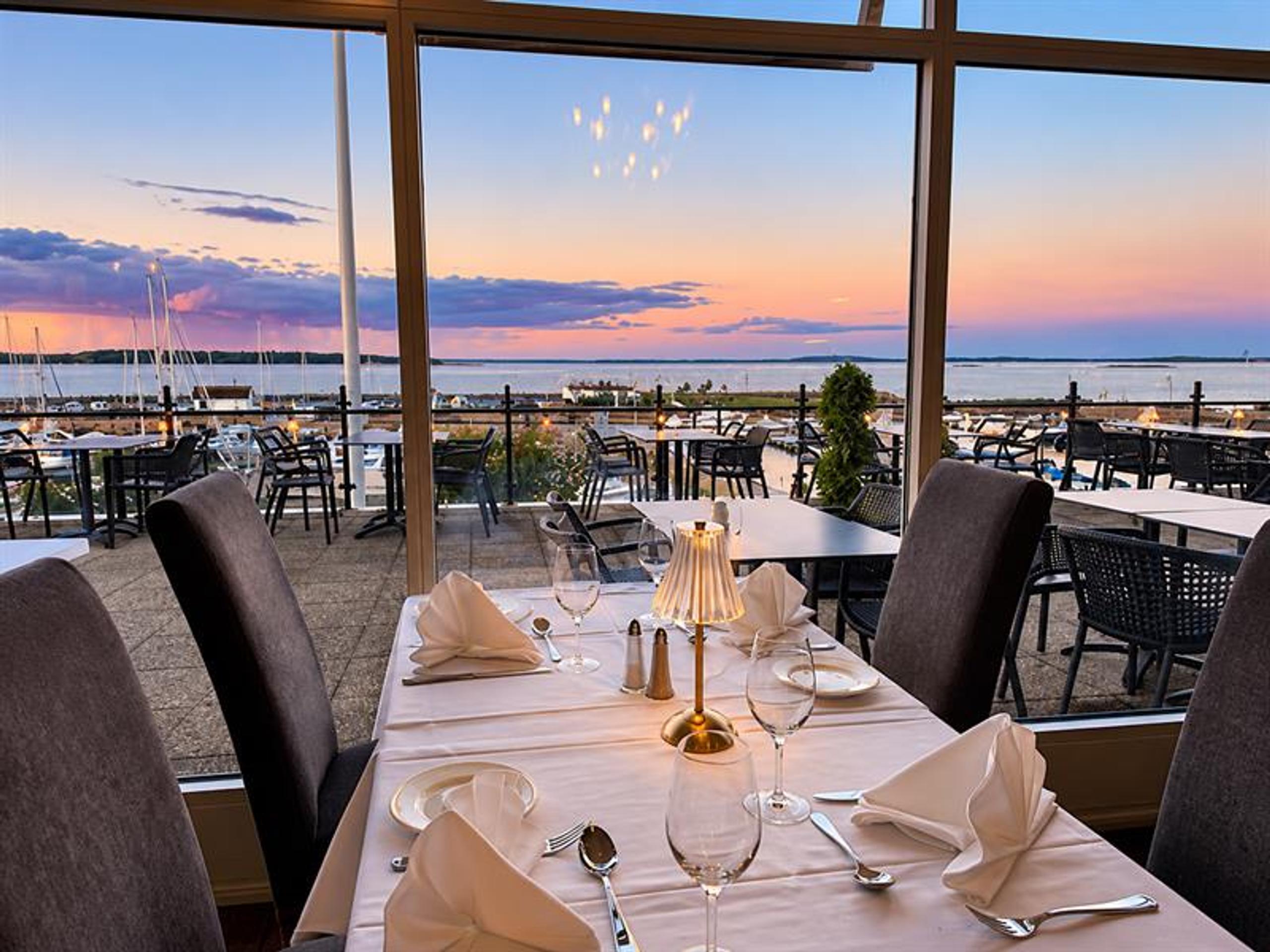 Grand Restaurant in Åsgårdstrand overlooking the marina and Oslofjord
