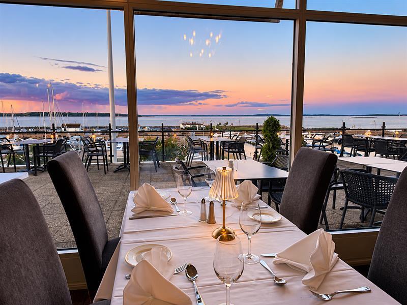 Grand Restaurant in Åsgårdstrand overlooking the marina and Oslofjord