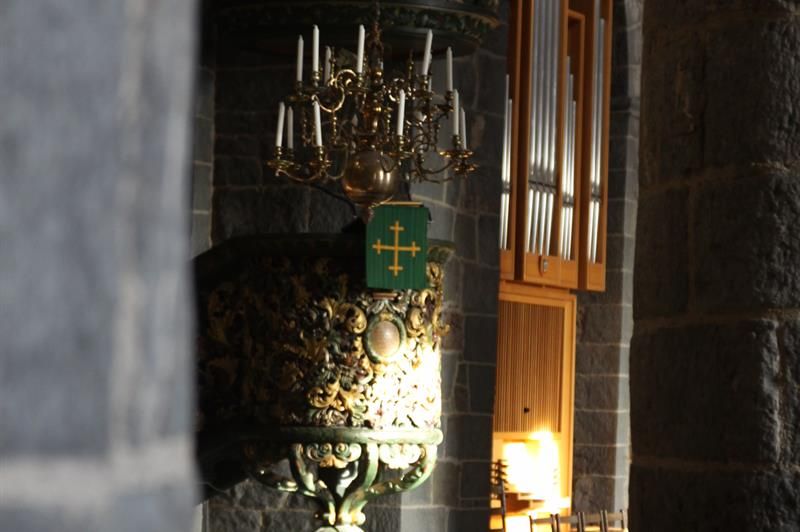 Interior at Gamle Aker kirke in Oslo