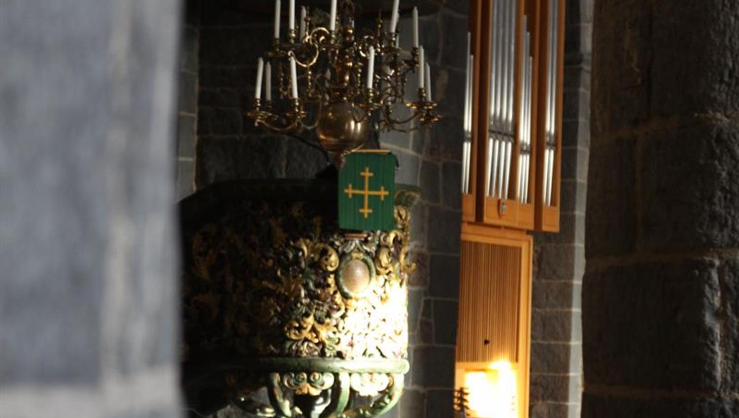 Interior at Gamle Aker kirke in Oslo