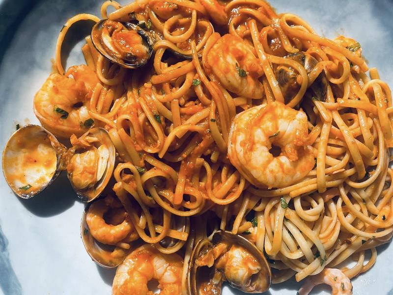 Pasta and seafood