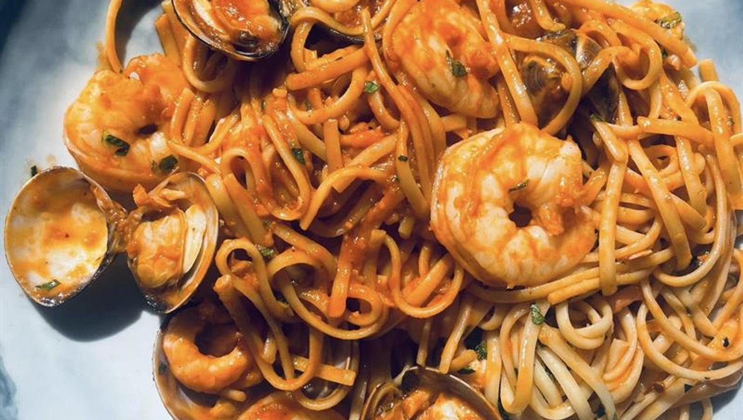 Pasta and seafood
