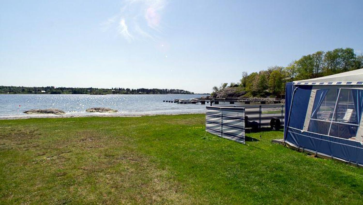 Green grass and sea