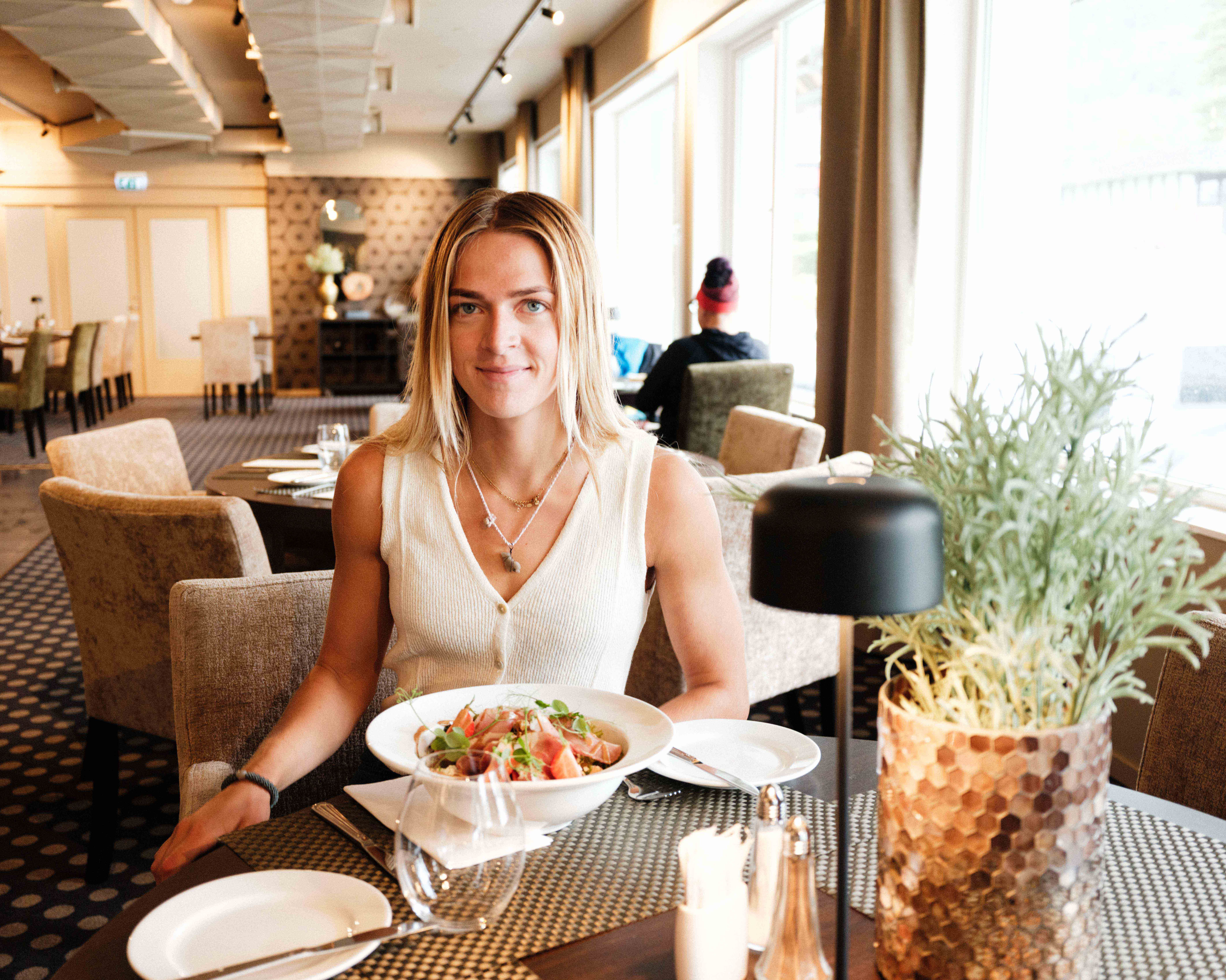 Ready for a meal at the hotel restaurant – local flavours on the table.