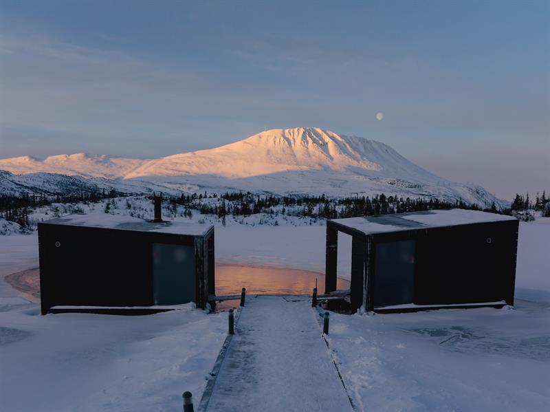 Floating sauna with amaing view over Gaustatoppen 