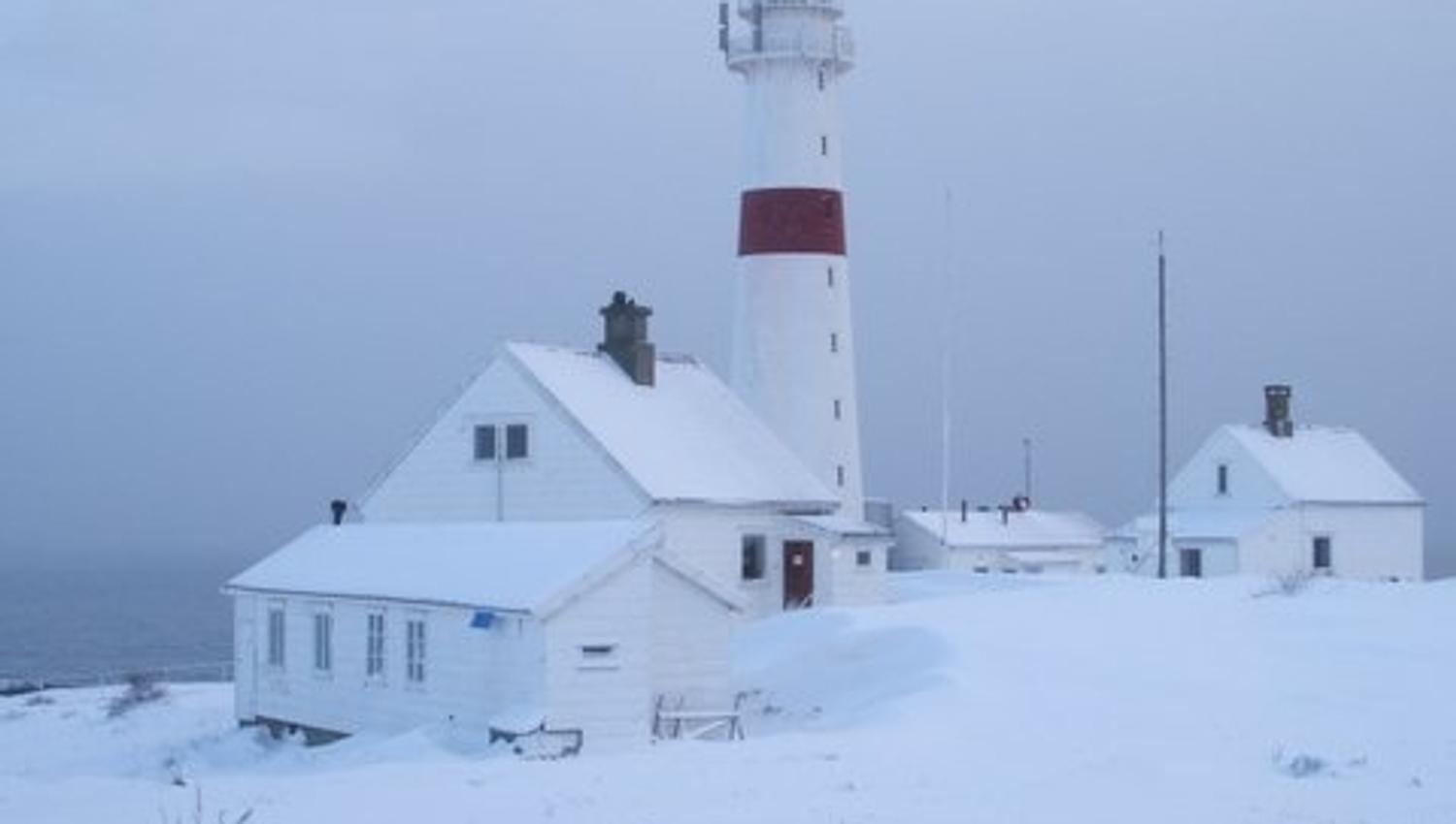 Winter at lighthouse island Store Torungen outside of Arendal.