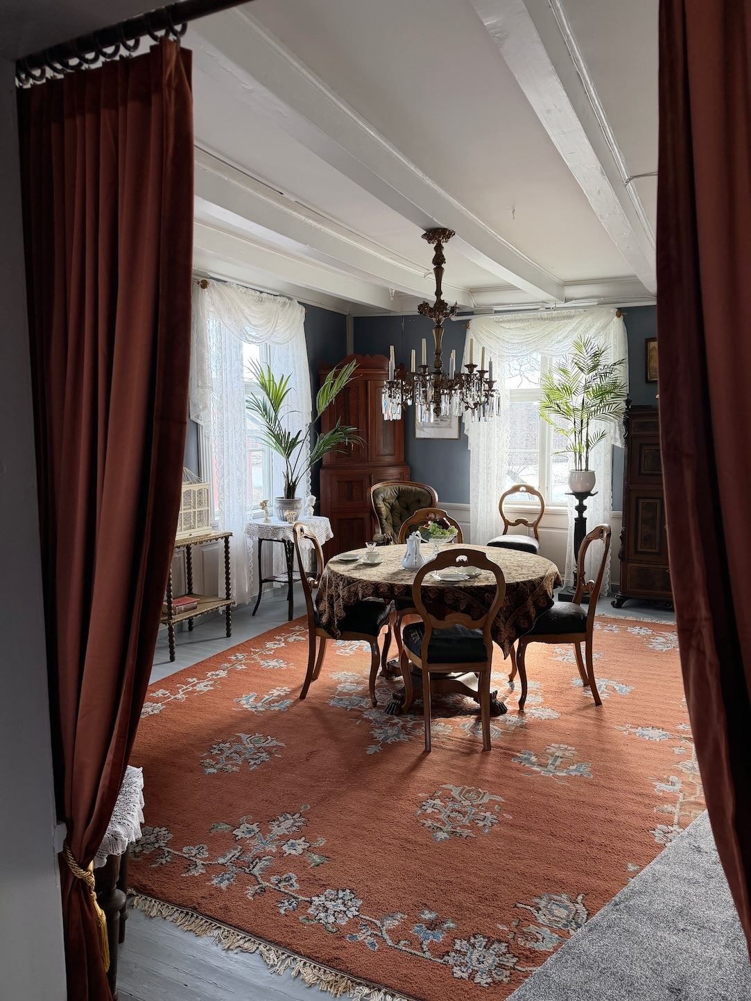 From inside the manor house