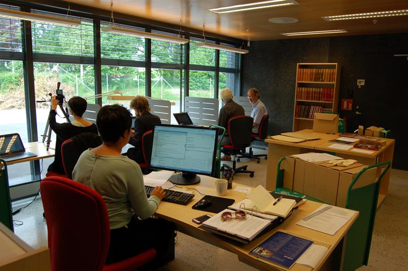 People at work at the Vestfold Archive