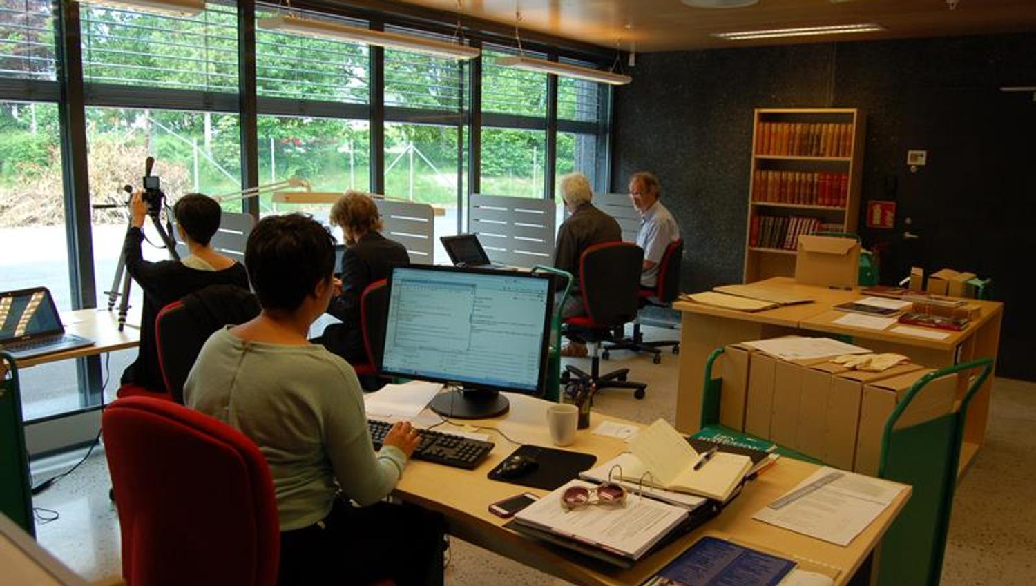 People at work at the Vestfold Archive