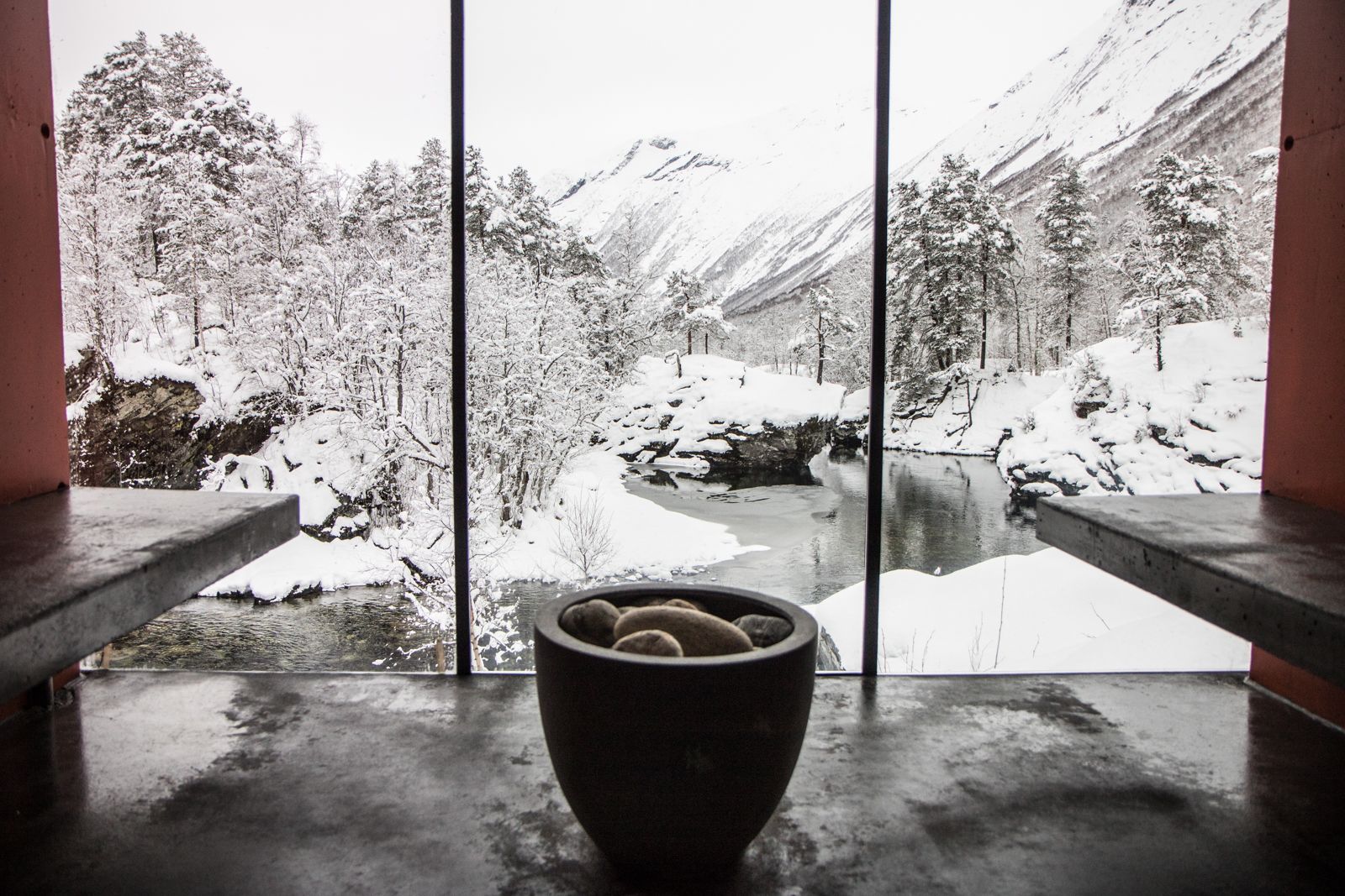 Juvet landscape hotel view from the bath house