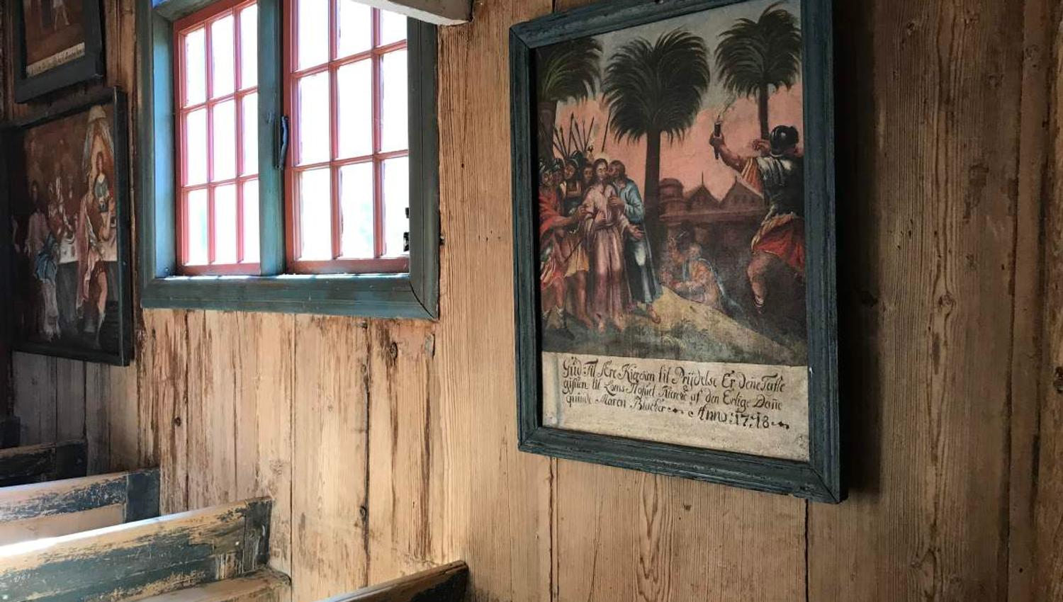 Stave Church in Lom inside