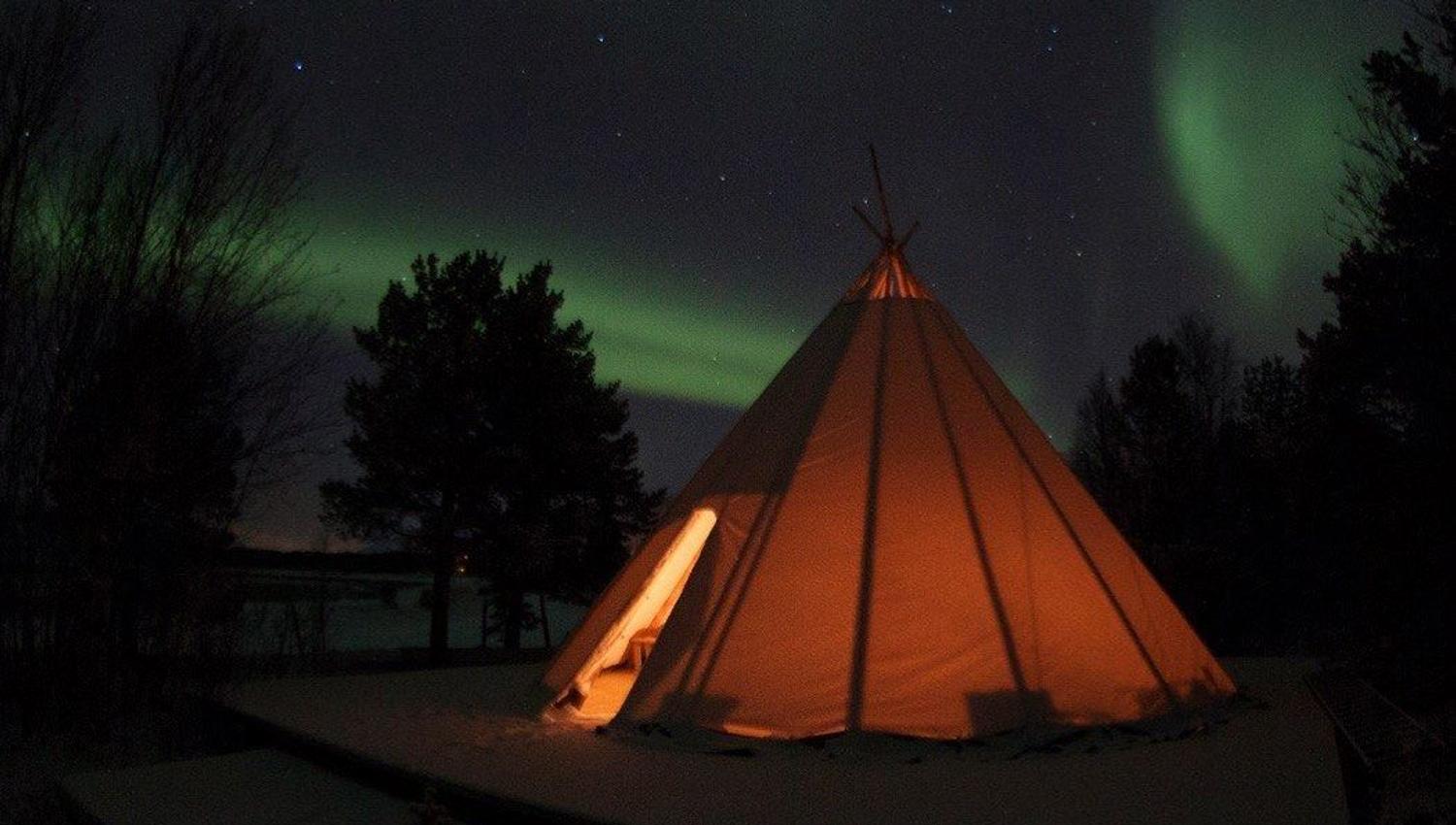 The lavvo under the Northern Lights