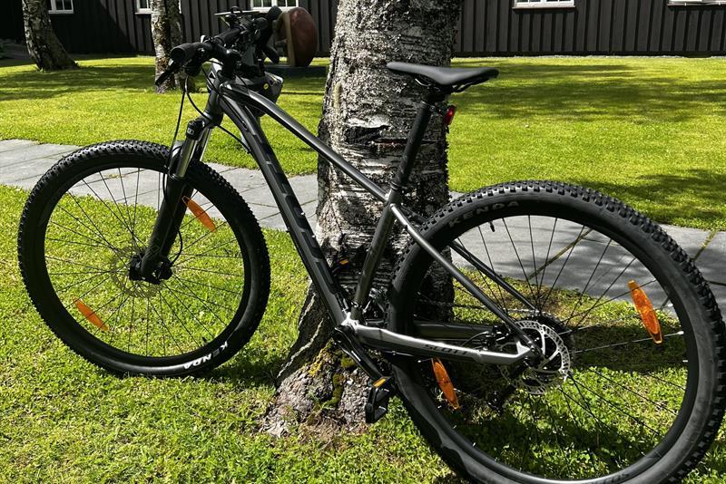 Scott MTB stående mot et tre
