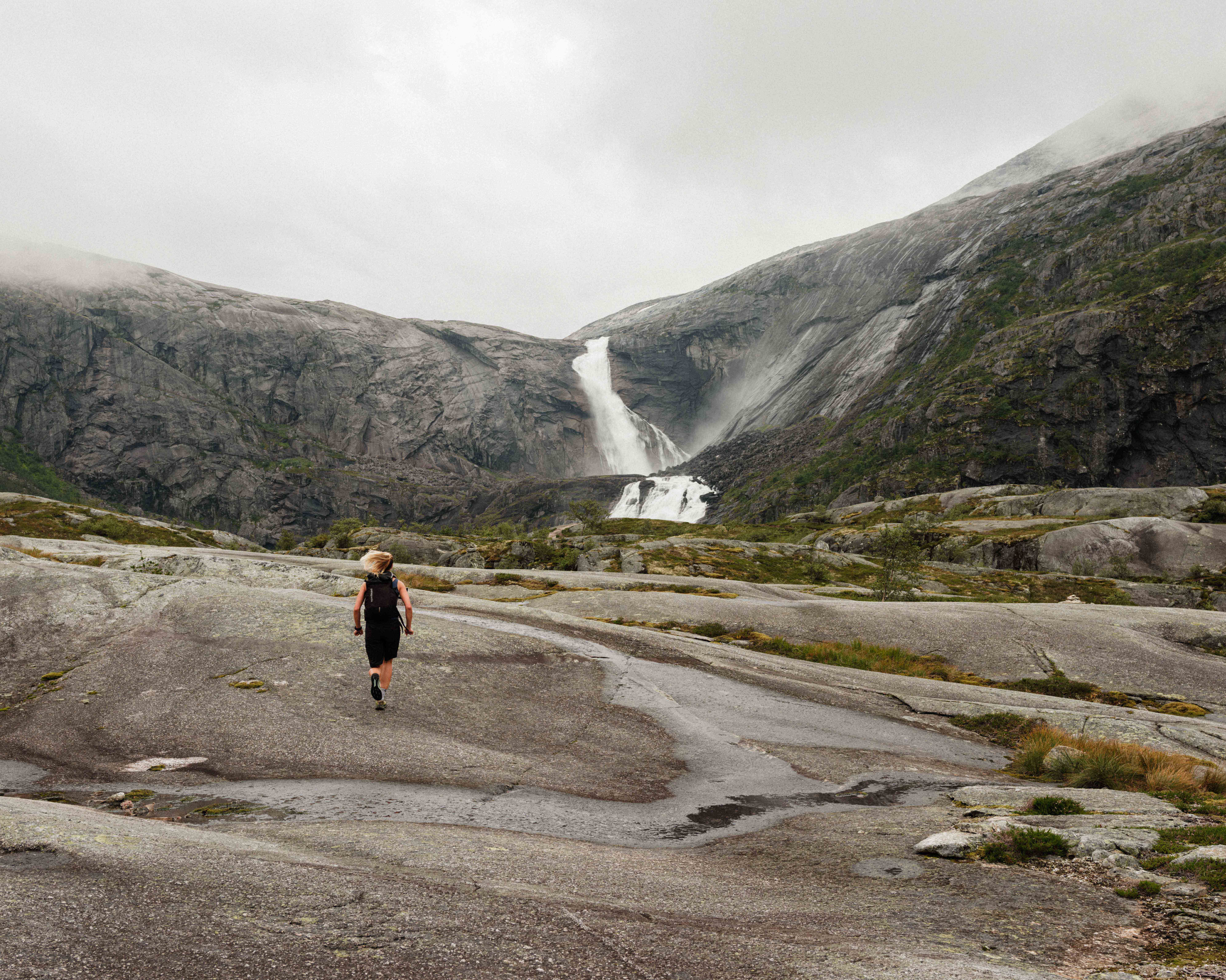 View towards Nyastølsfossen – one of four spectacular waterfalls in the Husedalen Valley.