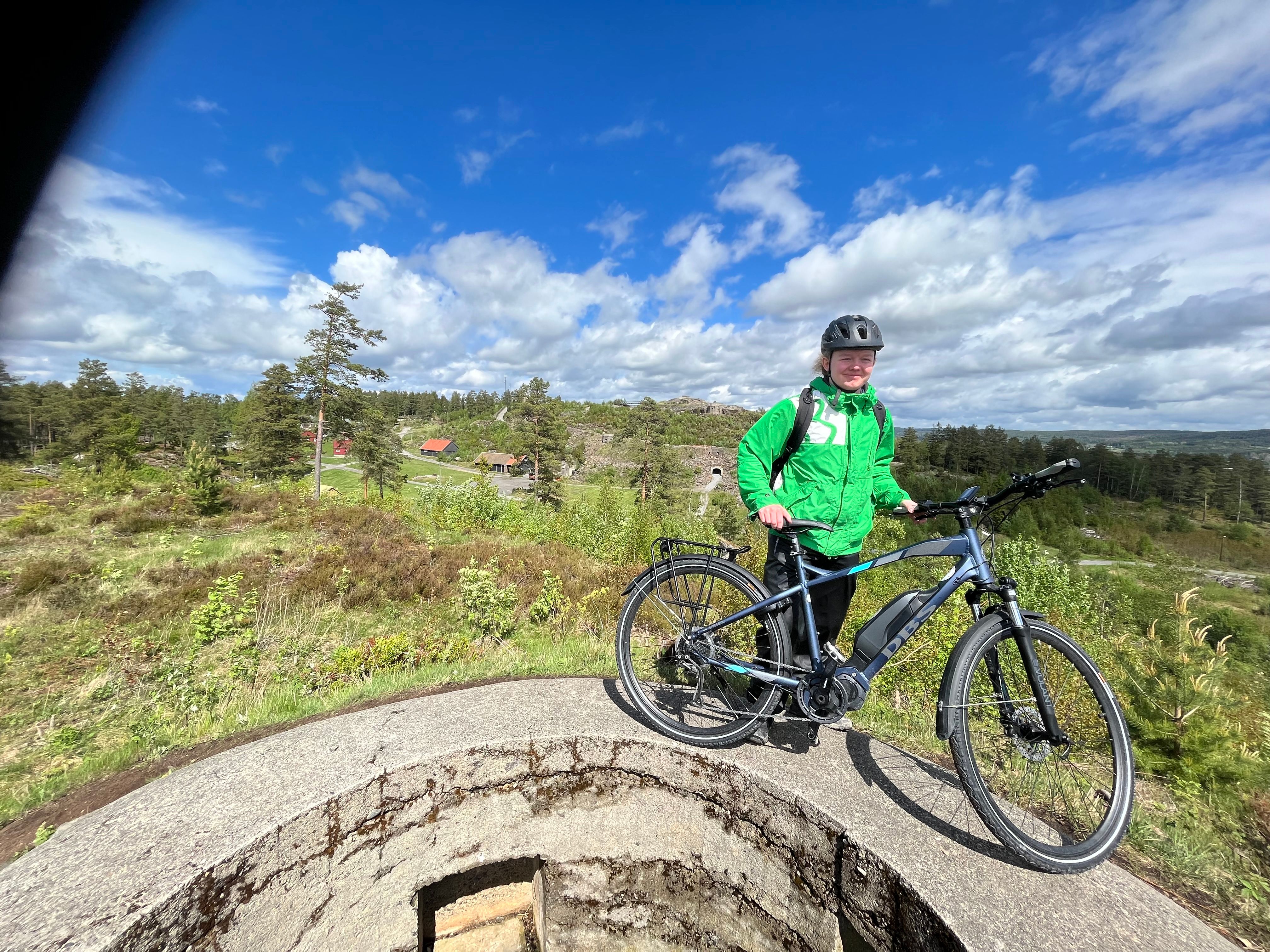 Grønn syklist