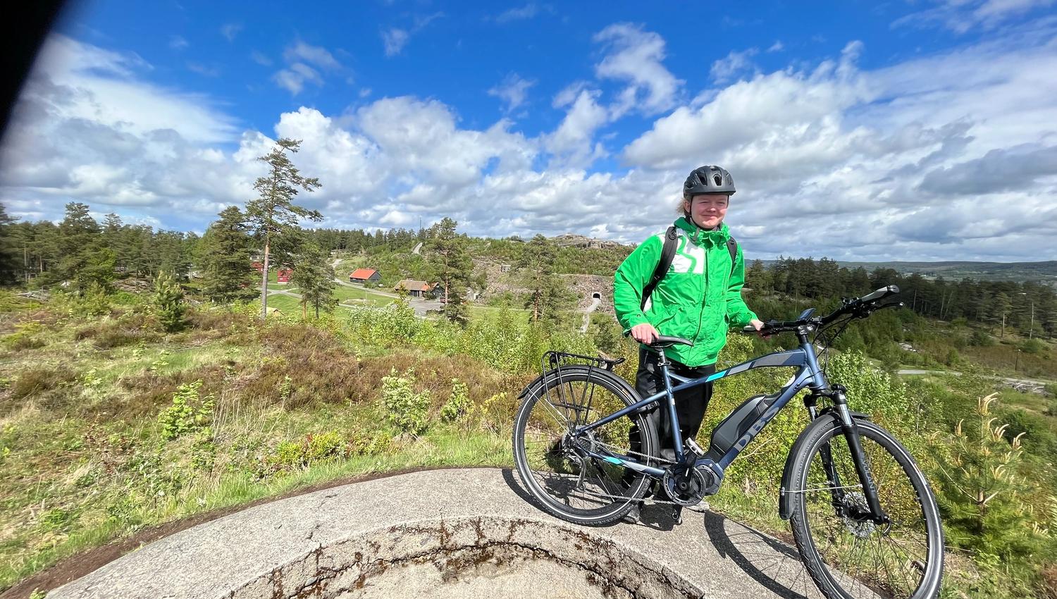 Grønn syklist
