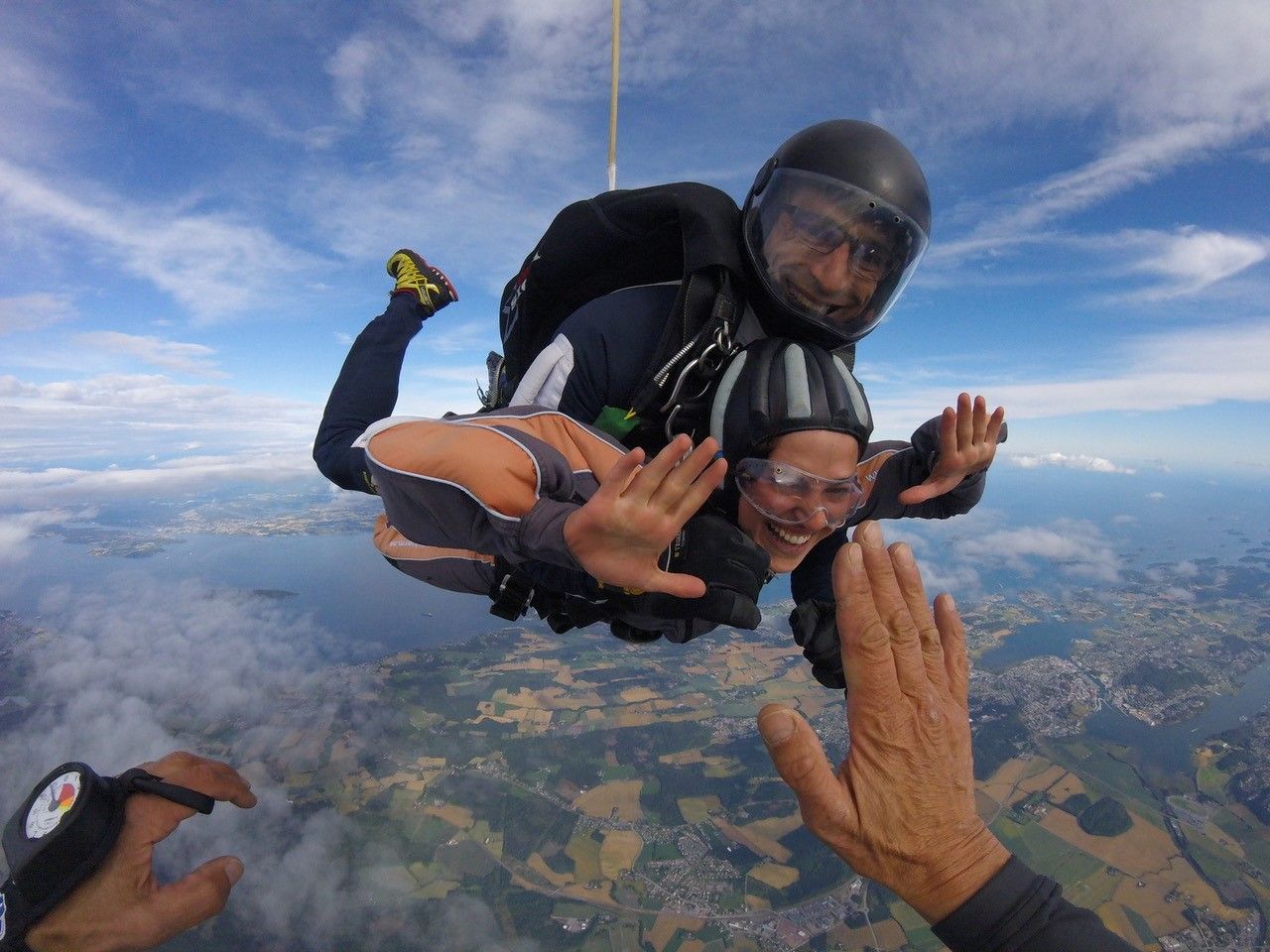 High five in the air