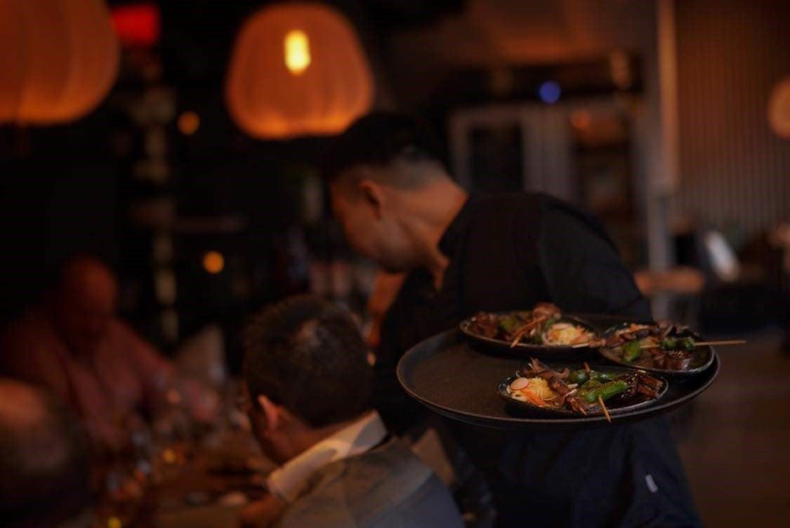 Dish being served in the restaurant