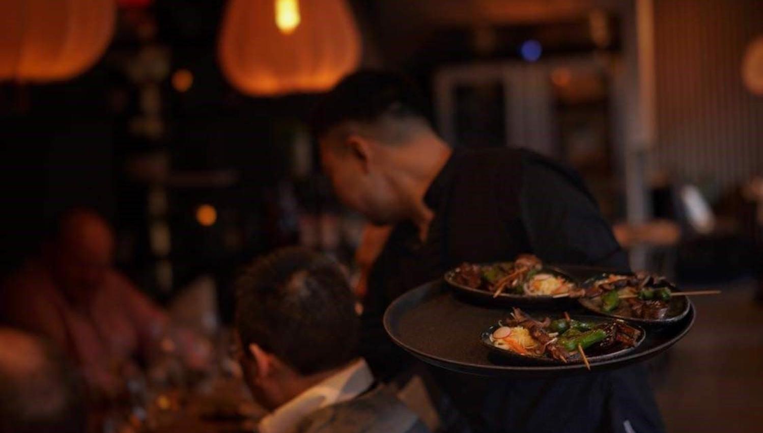 Dish being served in the restaurant