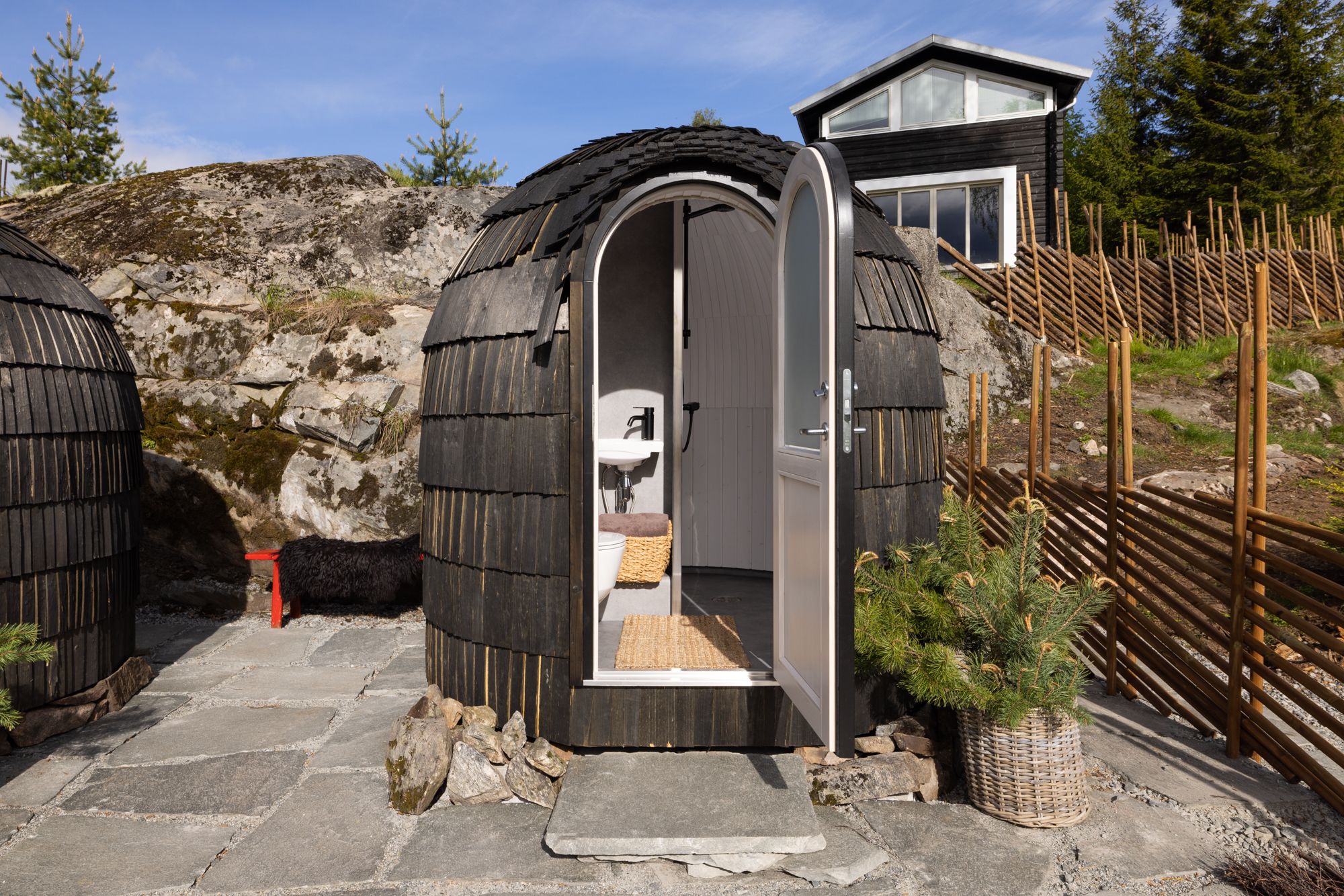 Shower and toilet facilites. 
